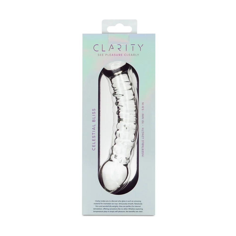 Clarity Celestial Bliss 5.9-Inch Double-Ended Glass Dildo for Solo or Couples