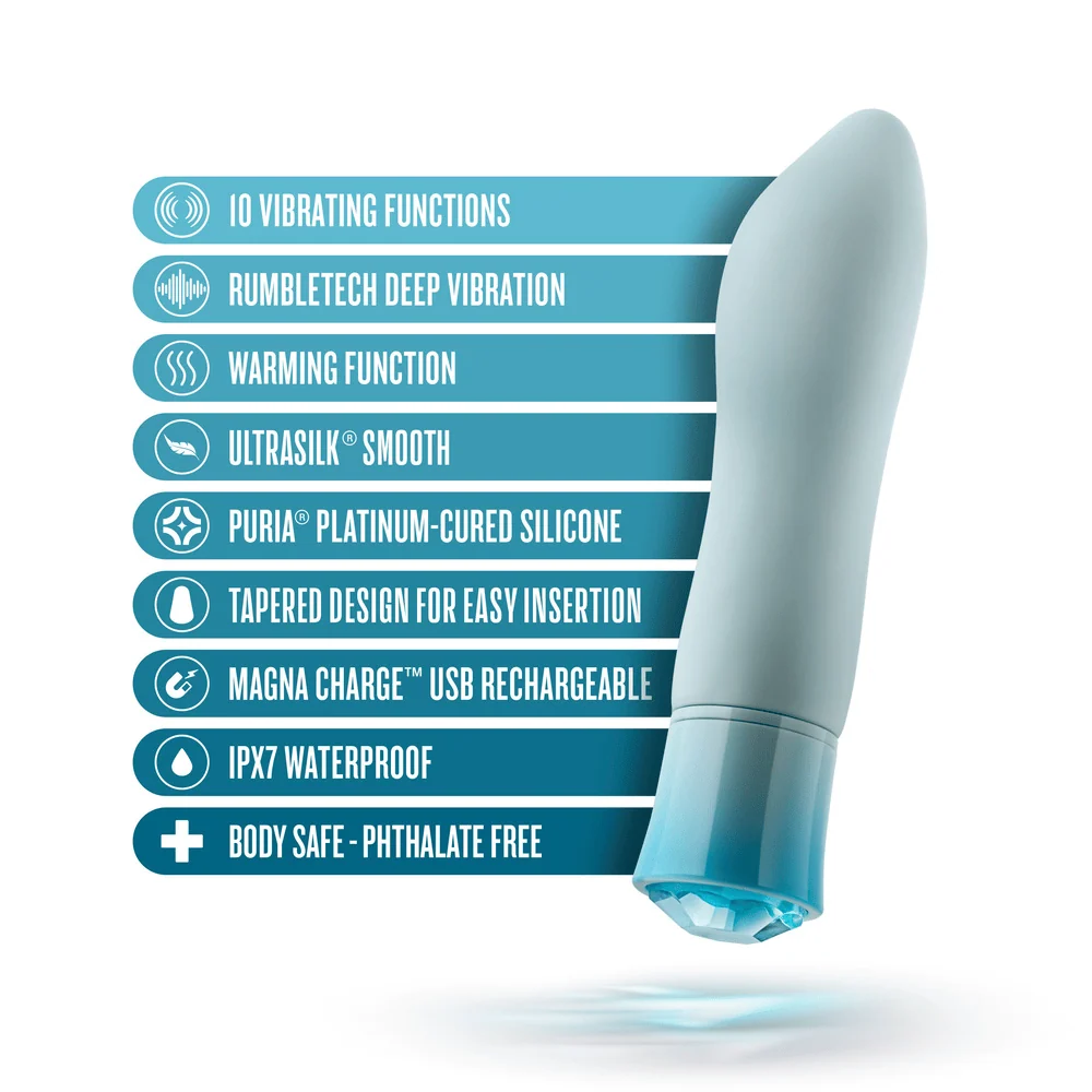Blush Oh My Gem Ardor Aquamarine Bullet Vibrator for Internal and External Play