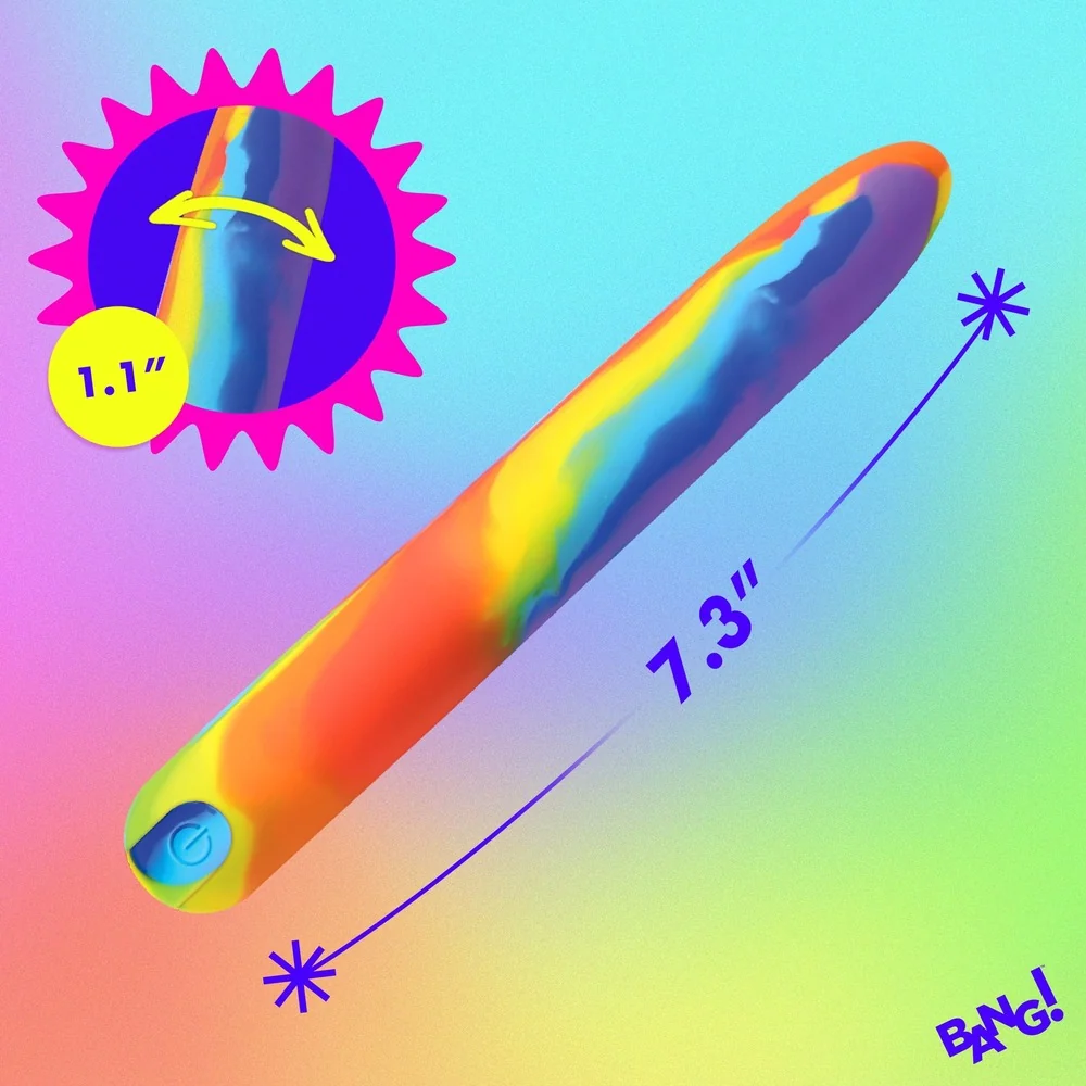 Bang! Rainbow Silicone Bullet Vibrator with 3 Speeds and 7 Patterns