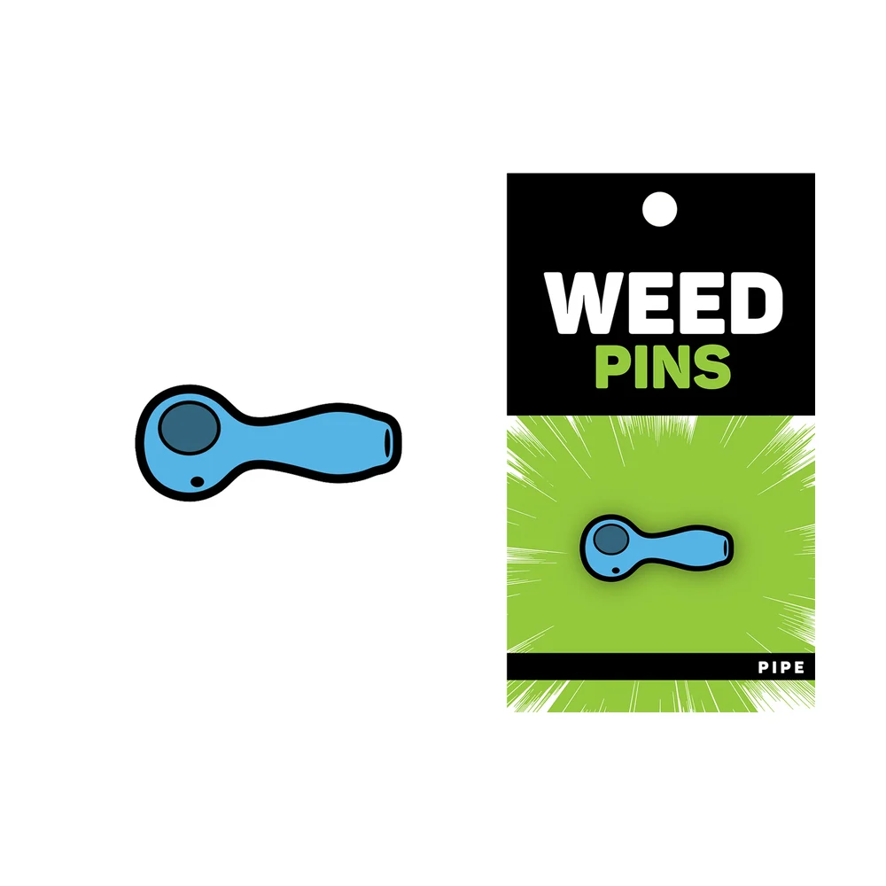 Blue Weed Pipe Enamel Lapel Pin from WOOD ROCKET
