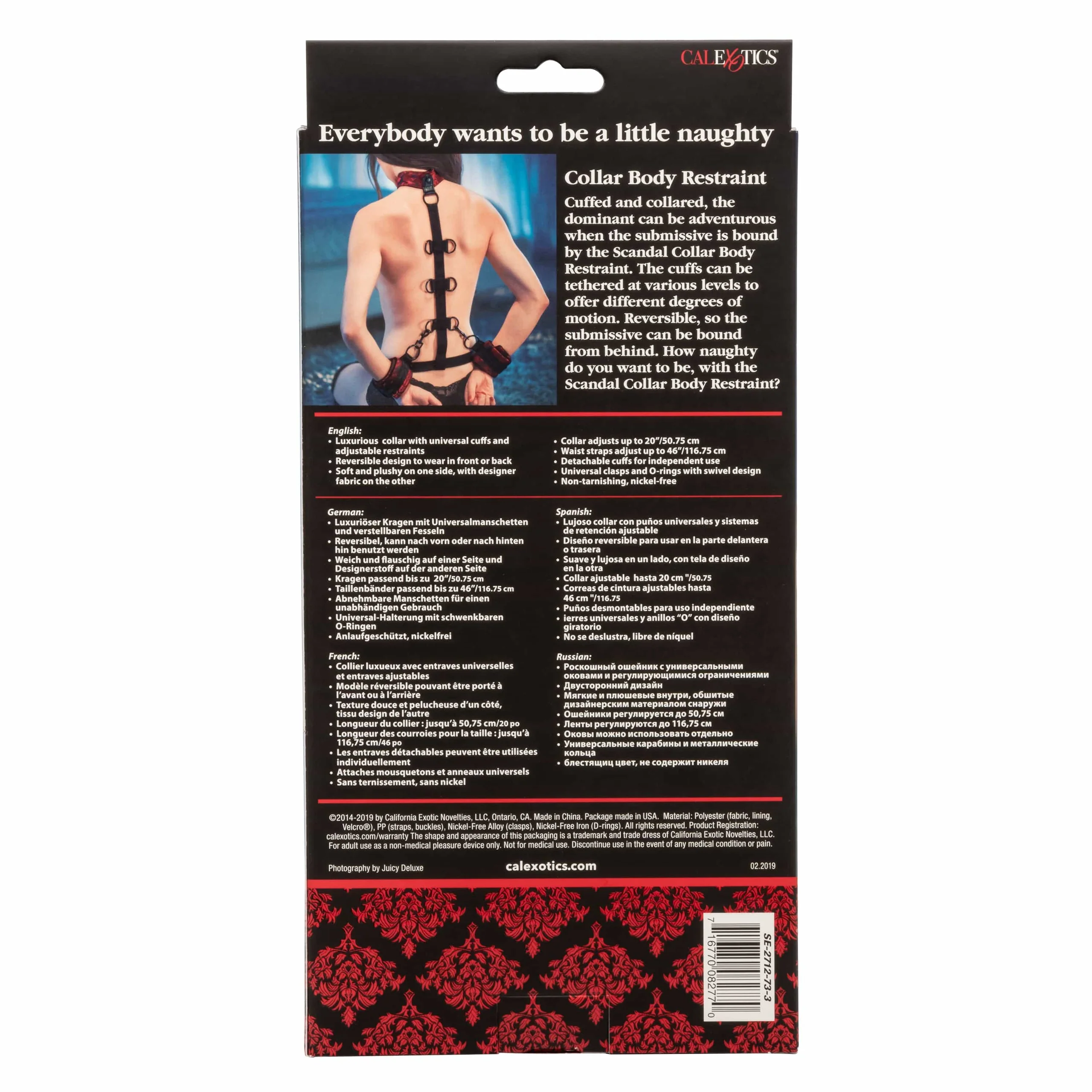 Scandal® Collar Body Restraint with Detachable Wrist Cuffs