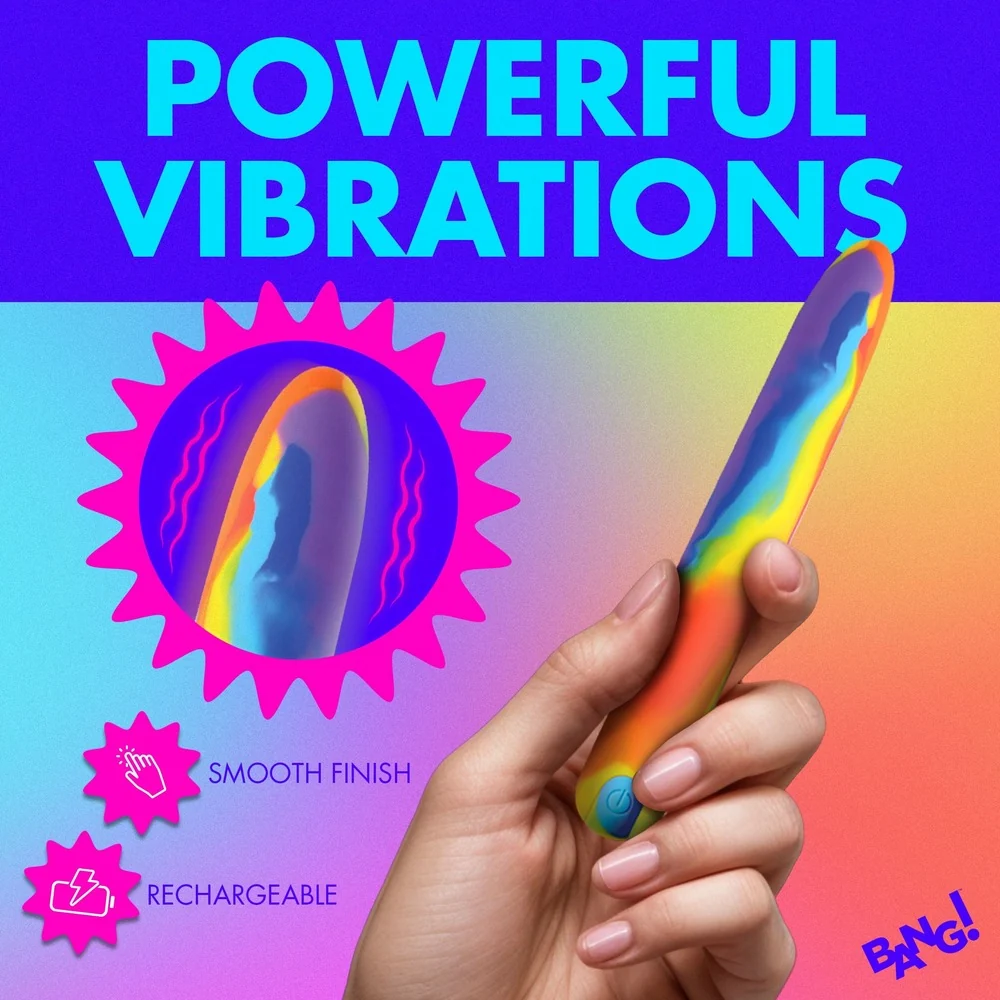 Bang! Rainbow Silicone Bullet Vibrator with 3 Speeds and 7 Patterns