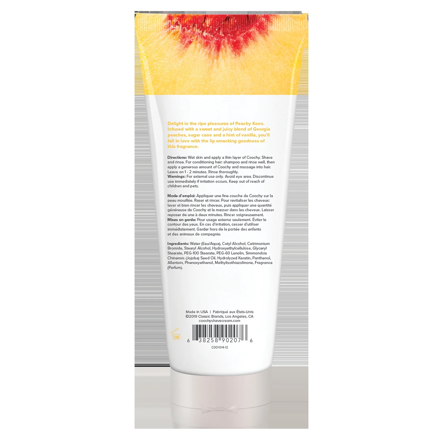 Coochy Shave Cream Peachy Keen with Georgia Peaches, Sugar Cane and Vanilla