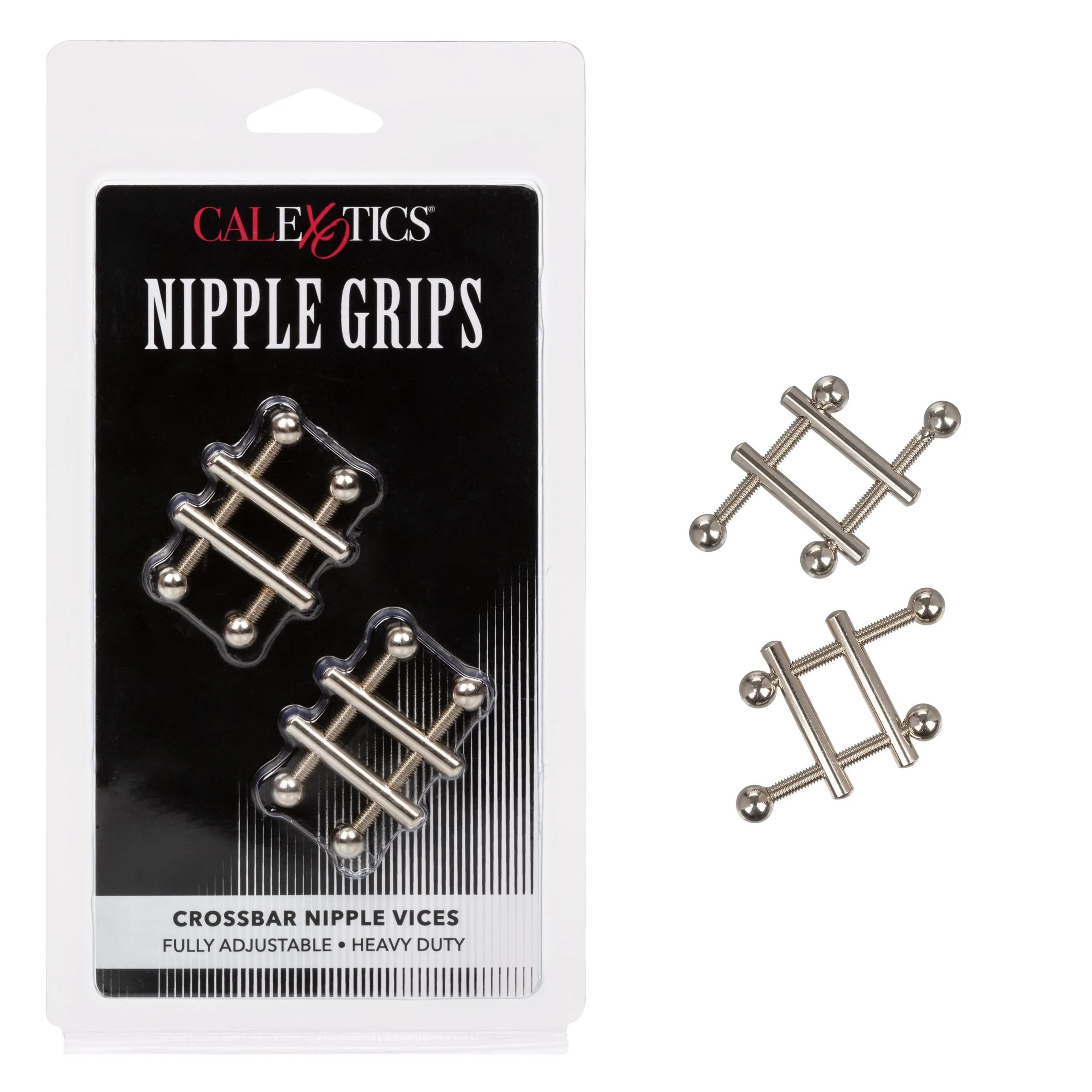 Nipple Play Nipple Grips Crossbar Nipple Vices 可调节金属乳夹 2 只装