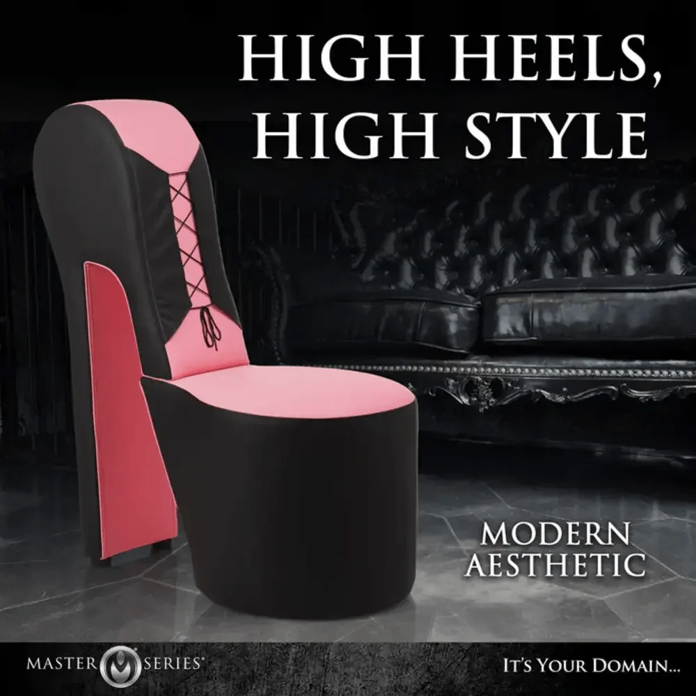 Master Series Stiletto BDSM Sex Chair in Pink and Black