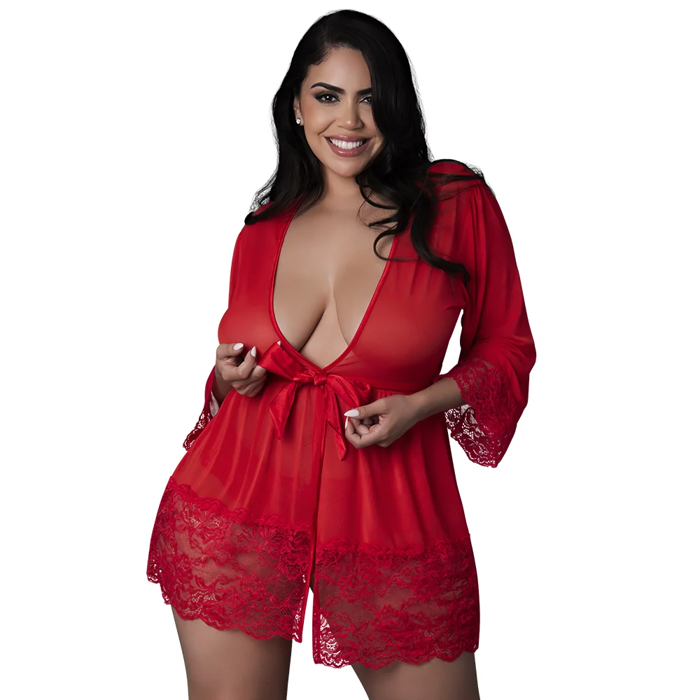 Sugar High 3/4 Sleeve Sheer Mesh Robe