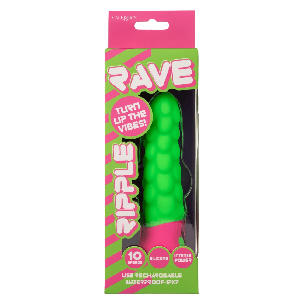 Rave Ripple Textured Vibrator with 10 Speeds and Waterproof Silicone