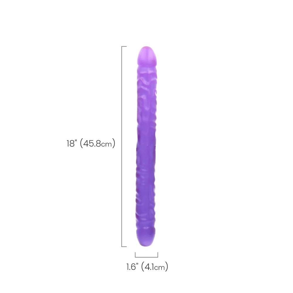 Doc Johnson Crystal Jellies Double Dong in Purple, 18 Inch