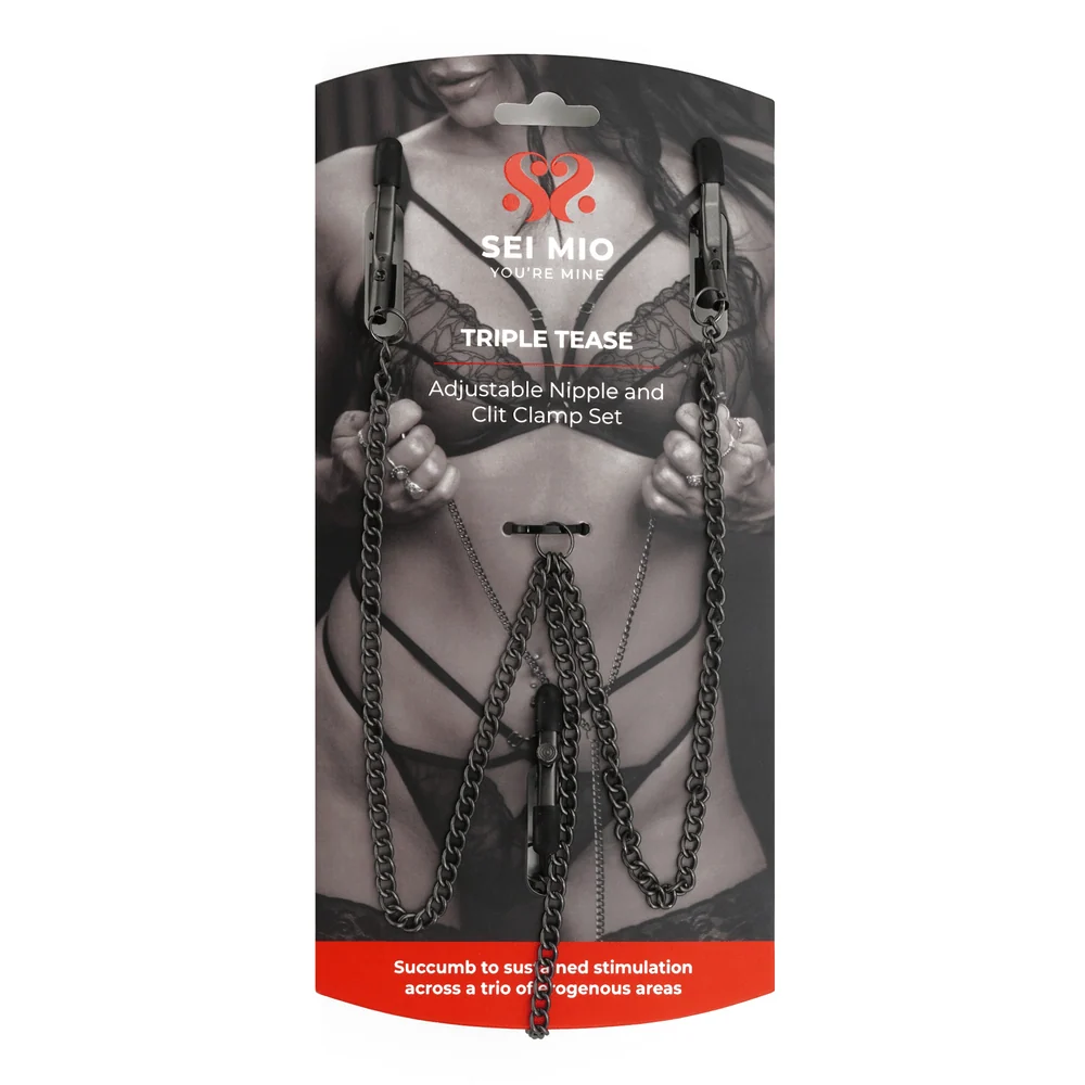 Sei Mio Triple Tease Adjustable Nipple and Clit Clamp Set