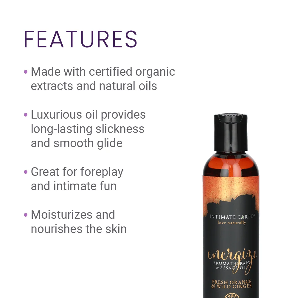 Intimate Earth Massage Oil in Fresh Cut Grass Scent