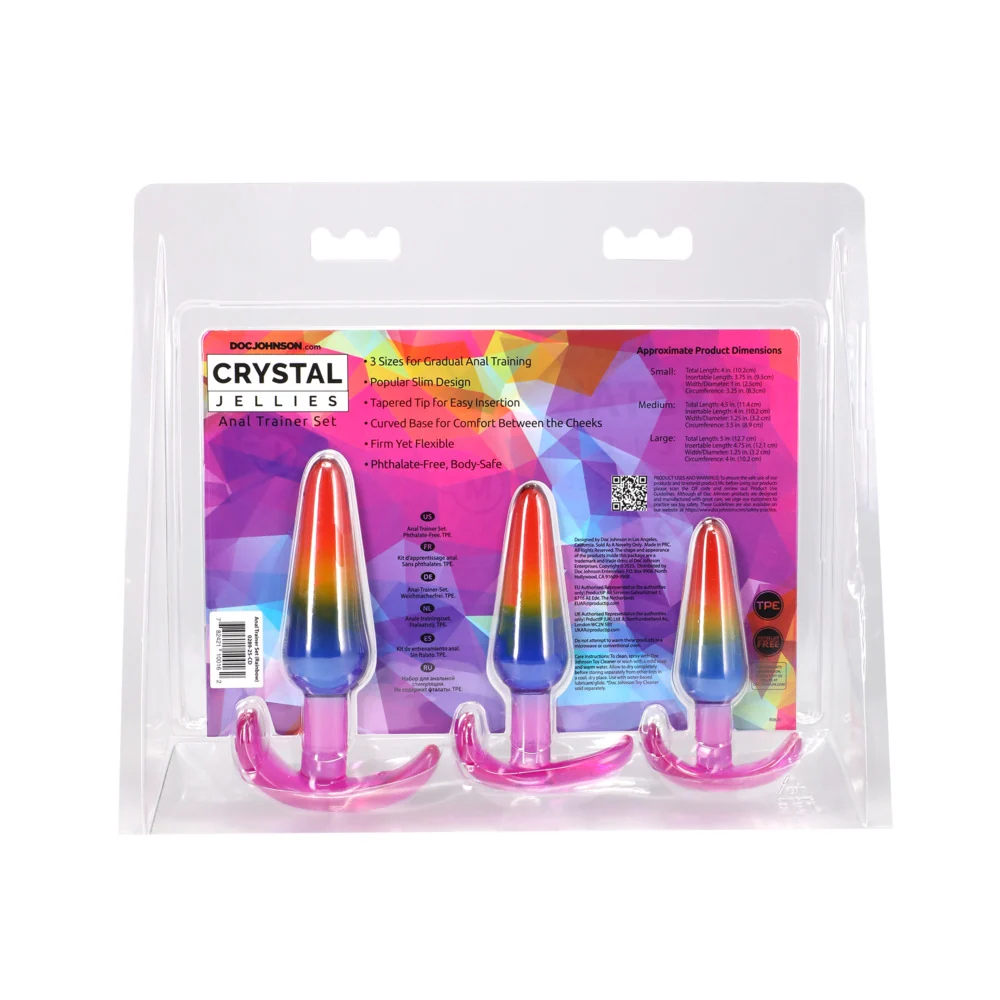 Crystal Jellies Rainbow 肛部训练套装，三种渐进尺寸