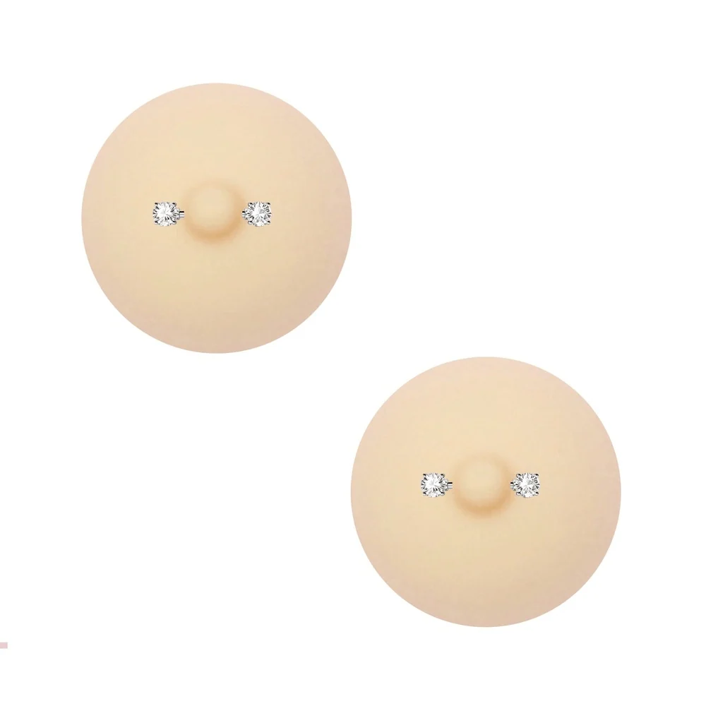 NuNip Peek-A-Boo Piercing Nude Reusable Silicone Nipple Cover Pasties