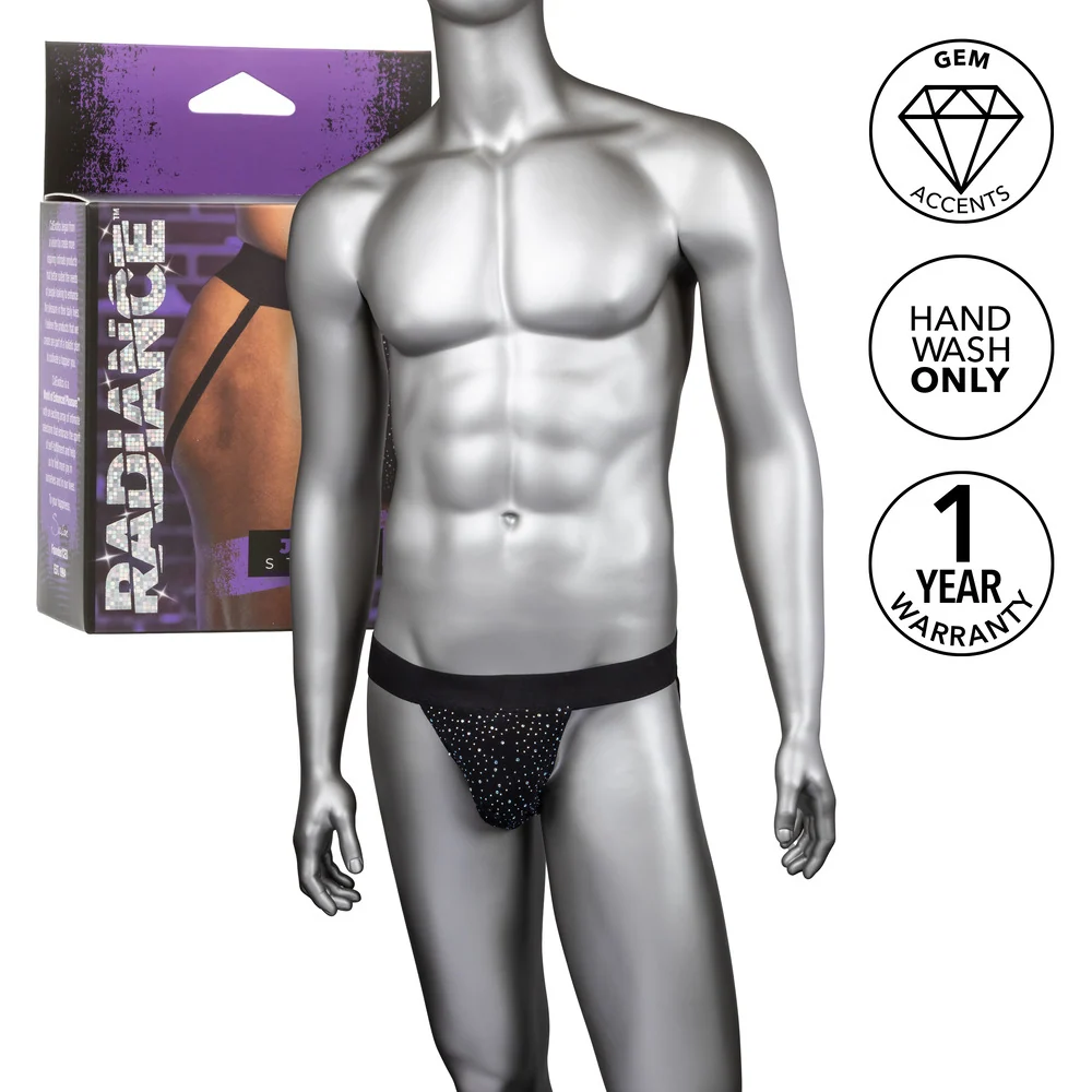 Radiance for Him Jock Strap with Breathable Mesh and Rhinestones