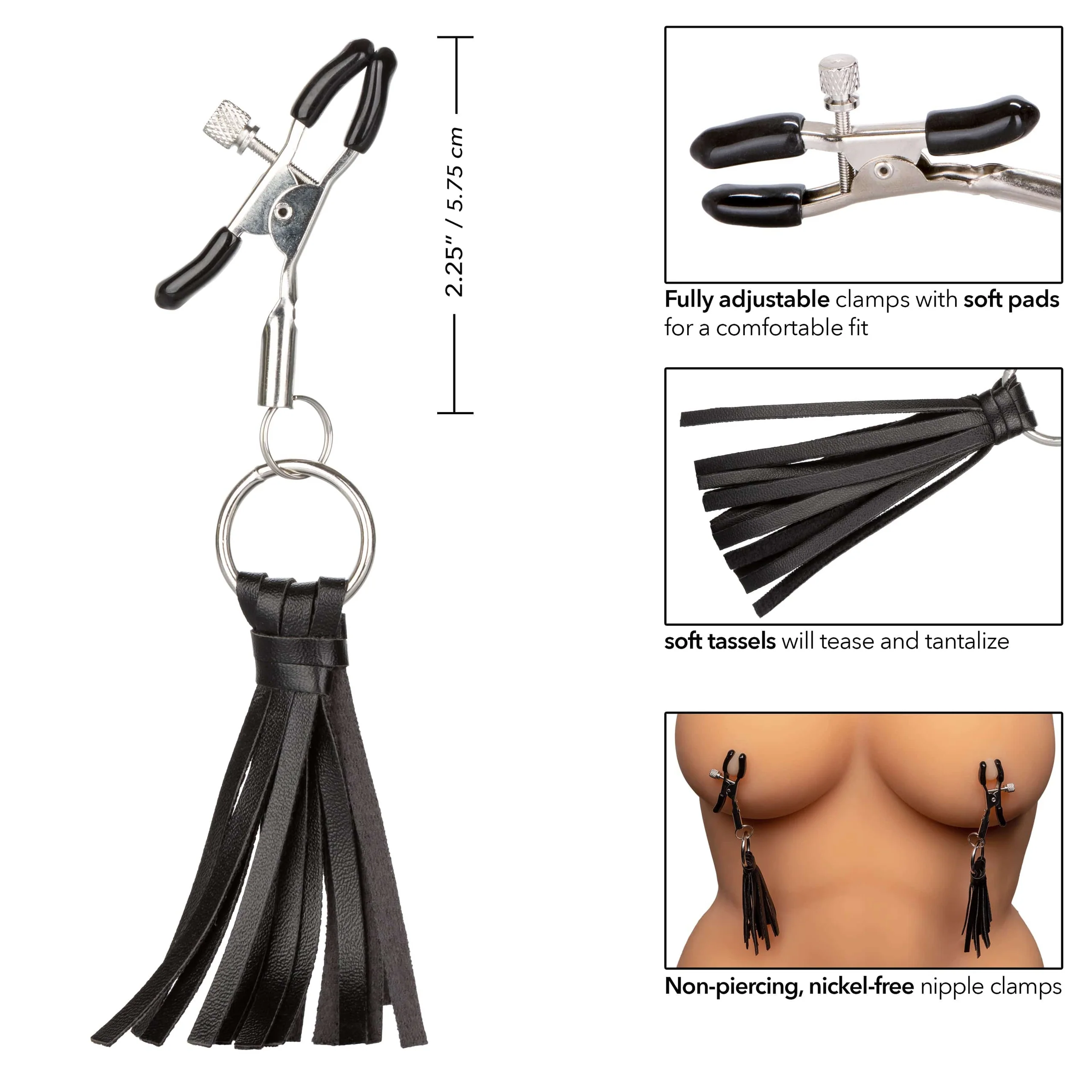 Nipple Play® Playful Tassels 乳夹，黑色
