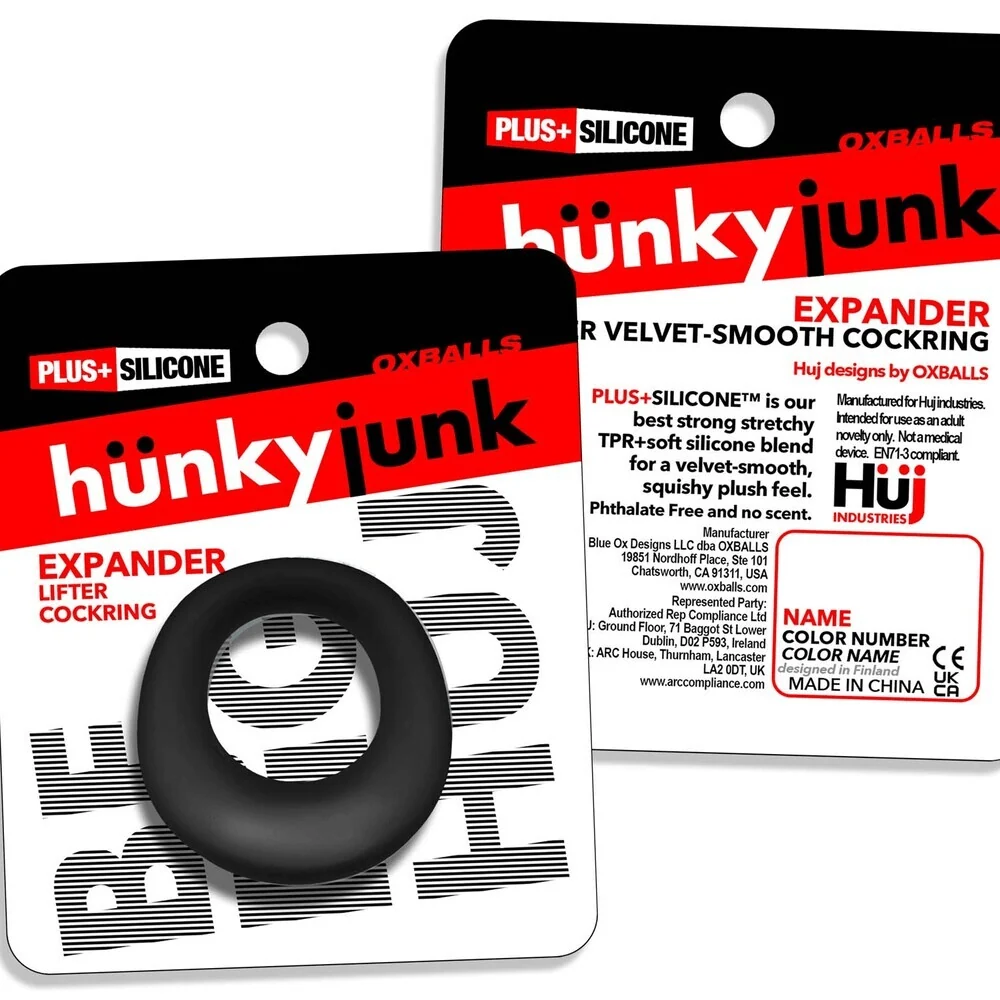 Oxballs Hunky Junk Black Expander Silicone Cock Ring