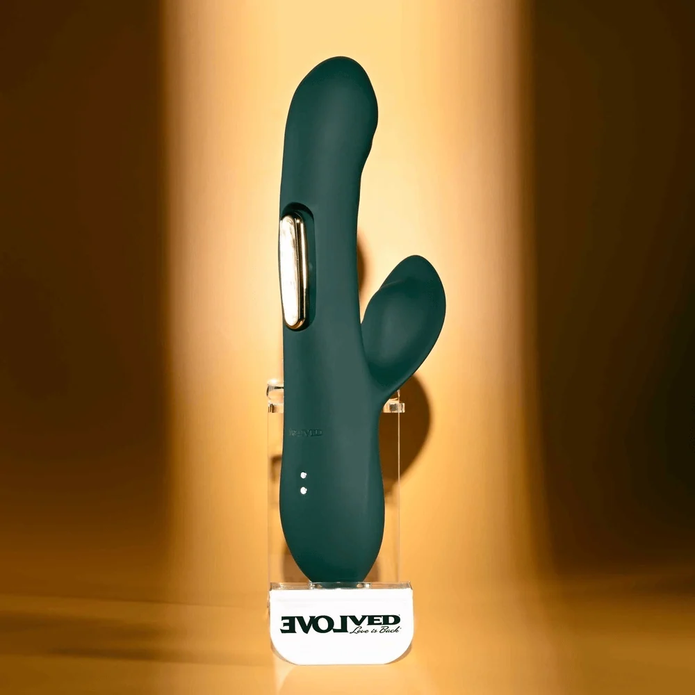 Evolved Heart of Gold Tapping Rabbit Vibrator with Gold Bars