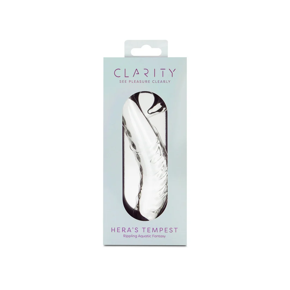 Clarity Hera's Tempest 5.5-Inch Glass Dildo with Sculptural Circular Handle