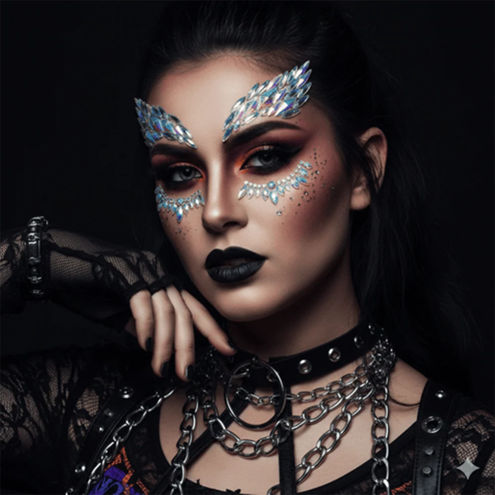 Neva Nude Mystique Iridescent Crystal Winged Face Sticker
