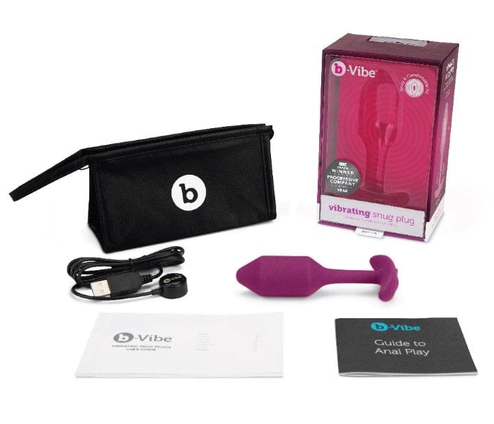 B-Vibe Vibrating Snug Plug 2 in Rose Silicone Body-Safe Anal Plug