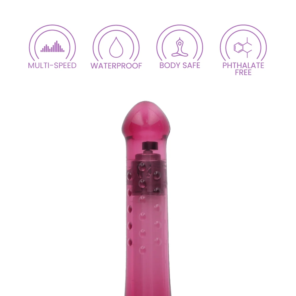Turbo Glider Raspberry Crush Vibrator with Multi-Speeds and Textured Shaft