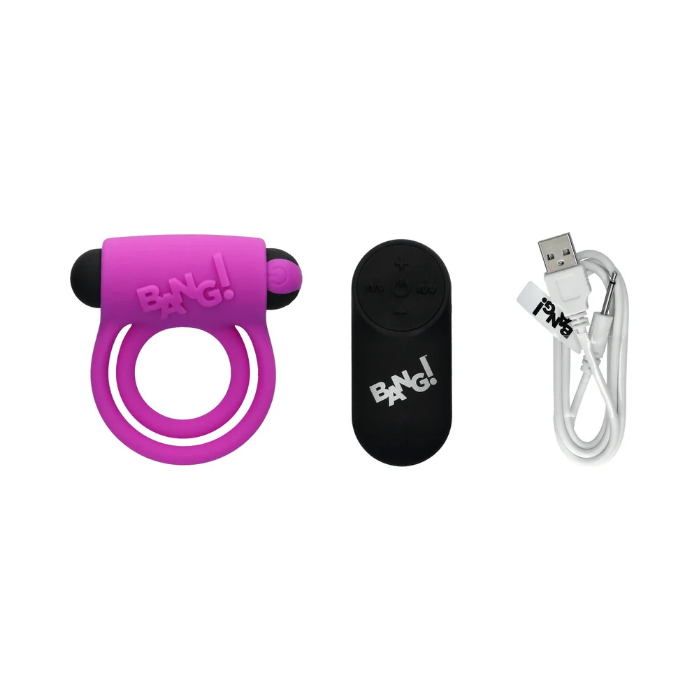 Bang! Remote Control Cock Ring With Two Stretchy Silicone Rings