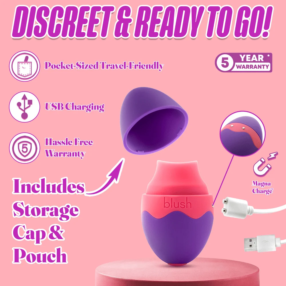 Blush Aria Flutter Tongue Purple Egg Vibrator with 7 Flicking Modes