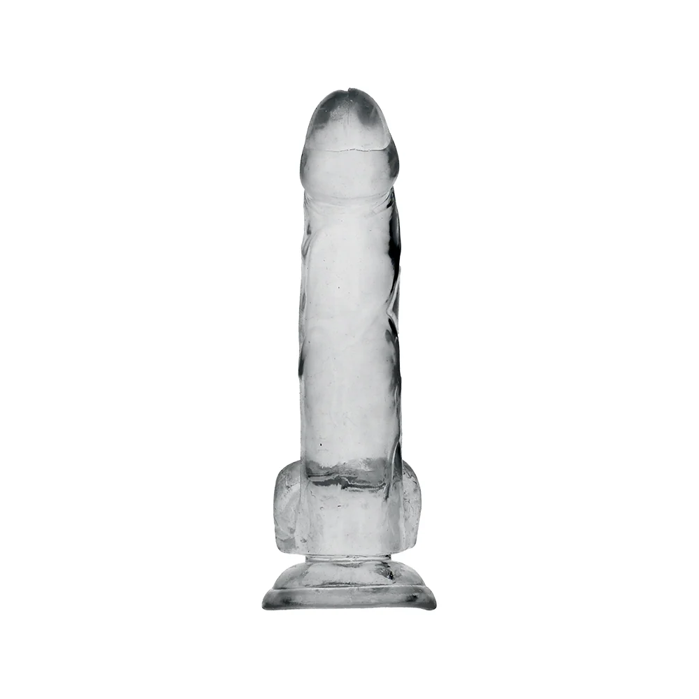 King Cock Clear Cock With Balls, Realistic Suction Cup Dildo