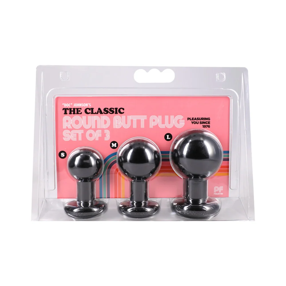 The Classic Round Butt Plug 3pc Anal Trainer Set