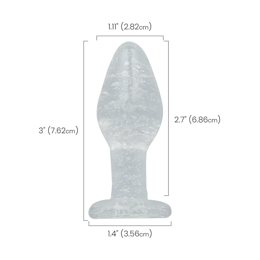 Booty Sparks Glow in the Dark Glass Plug, Small Size