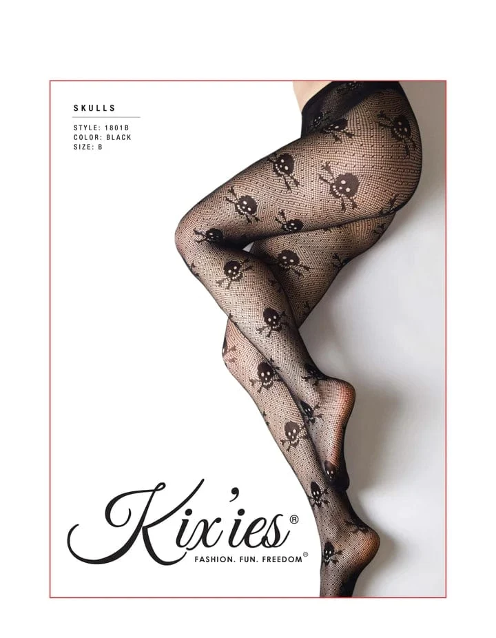 Kix'ies Skull Tights for Halloween Costumes and Edgy Everyday Looks