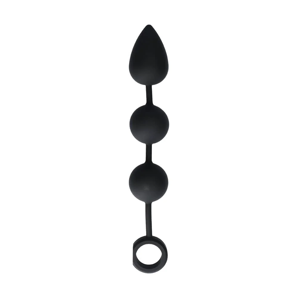 Men.com Tight Rope Large Weighted Anal Beads with Retrieval Ring