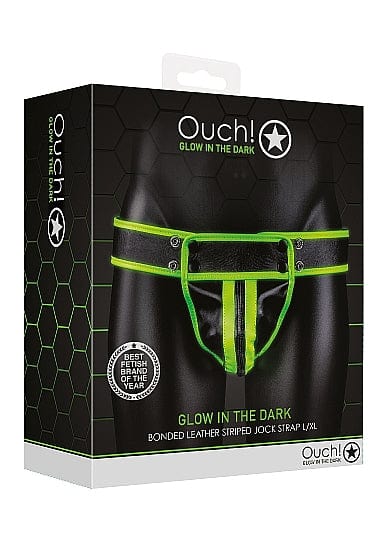OUCH! Glow in the Dark Striped Jockstrap with Elastic Waistband