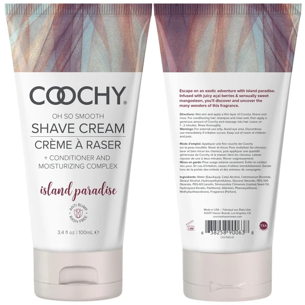 Coochy Shave Cream Island Paradise with Acai Berry and Mangosteen