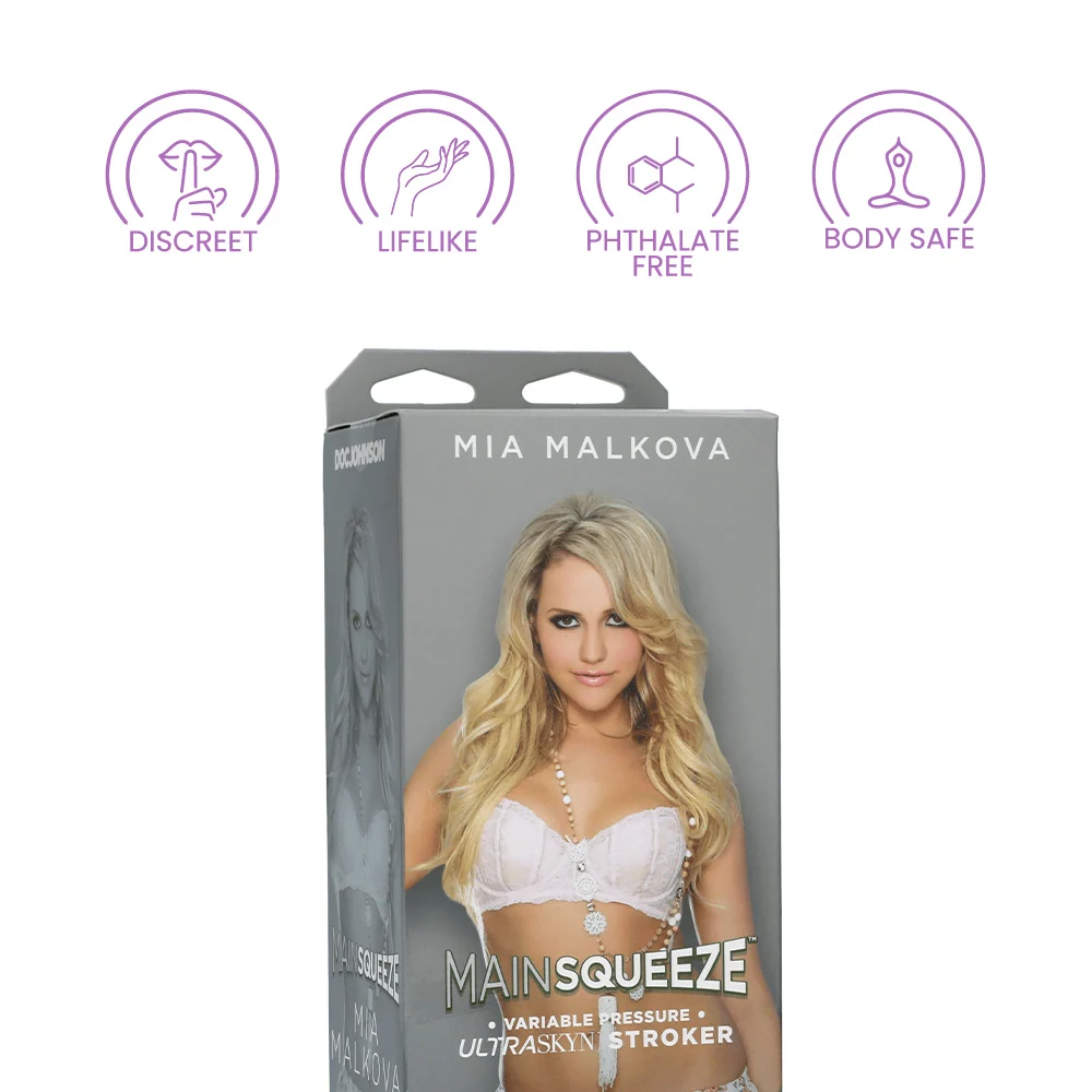 Main Squeeze Mia Malkova Hard Case Stroker with Squeezable Grip