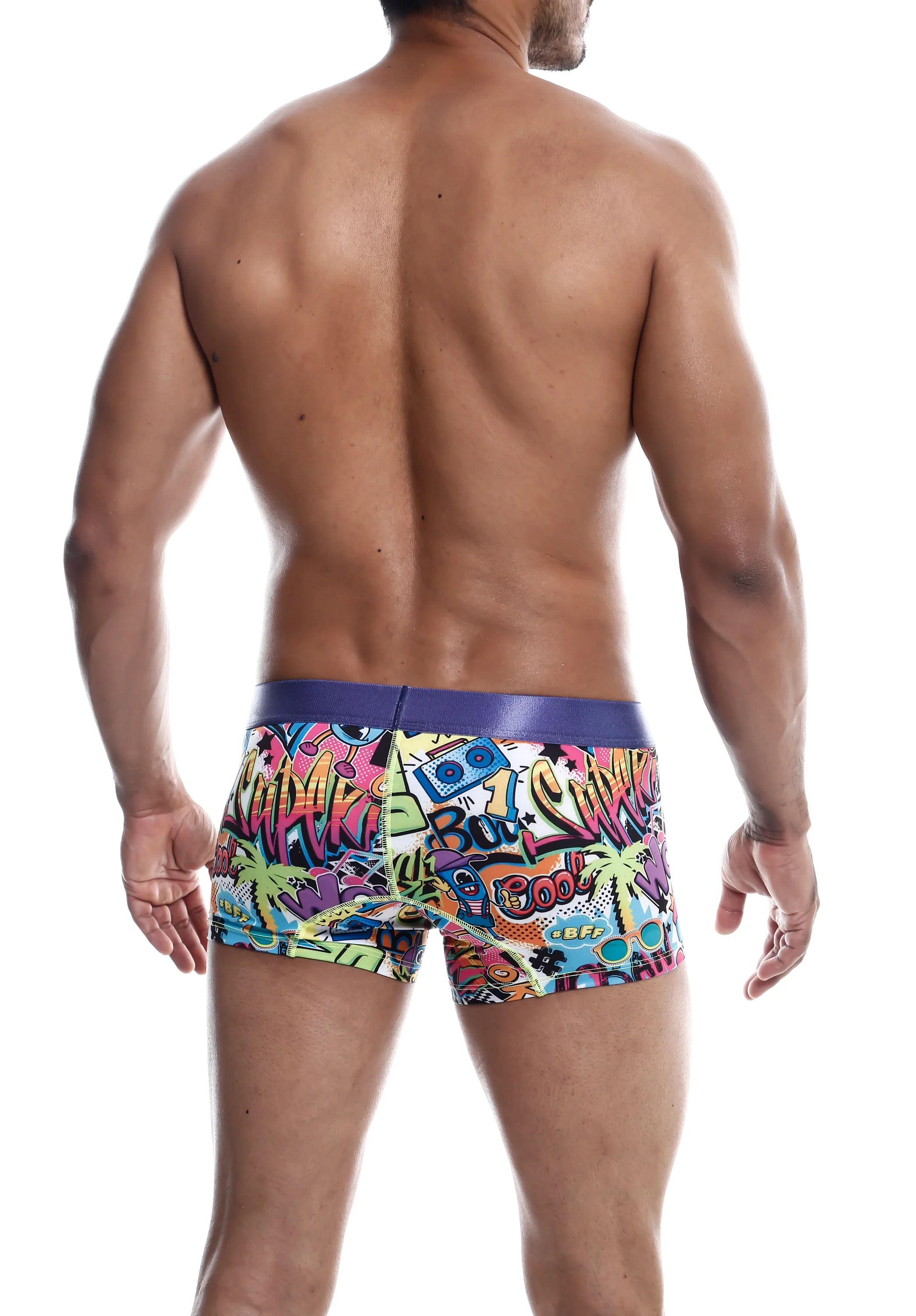 Male Basics Hipster Trunk Men's Boxer Briefs with Doodle Print
