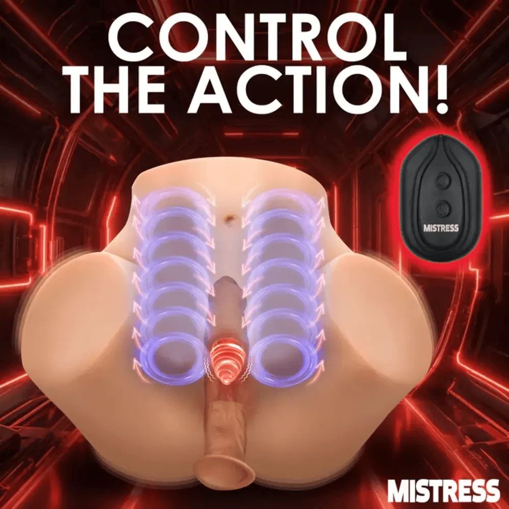 Mistress Squeezing and Vibrating Pussy + Ass Masturbator