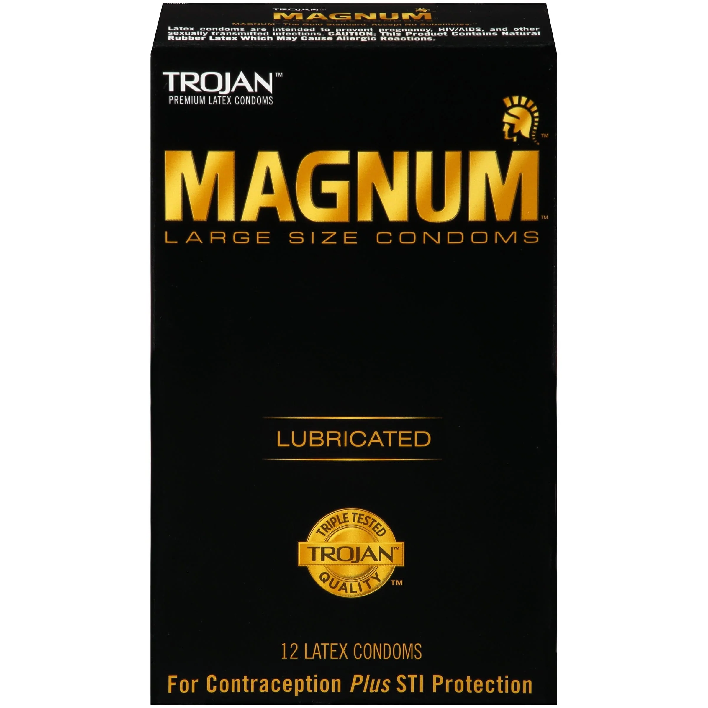 Trojan Magnum Condoms with Spiral Ribbing, 12 per Box