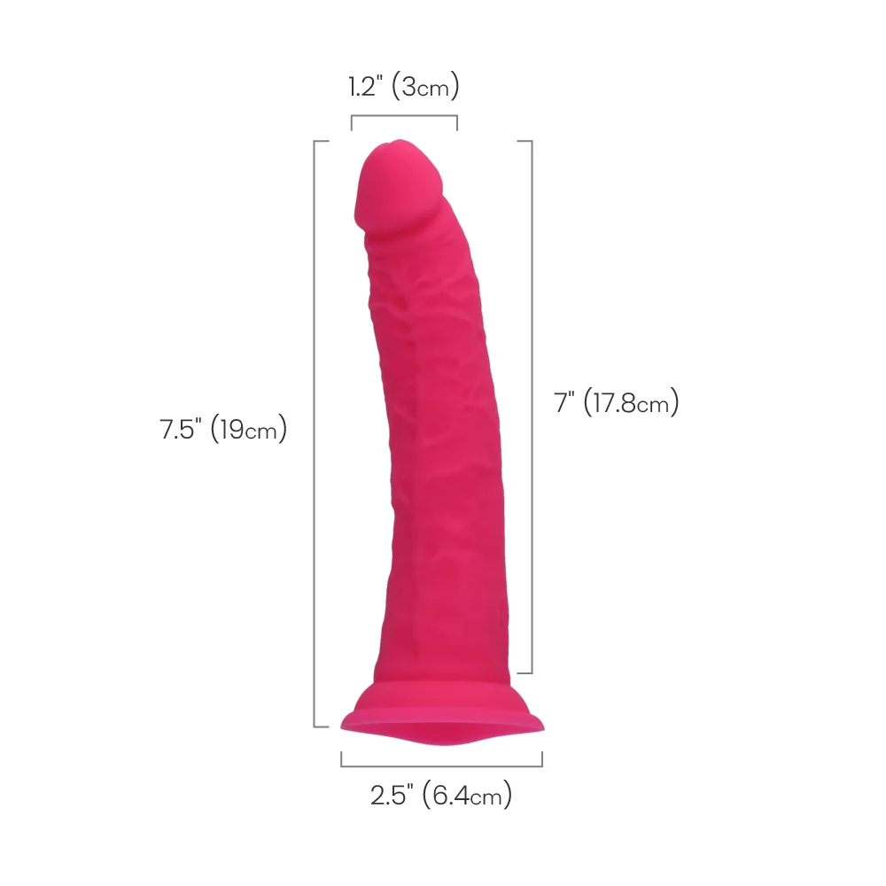 Ruse Jimmy Hot Pink Silicone Dildo with Suction Cup Base