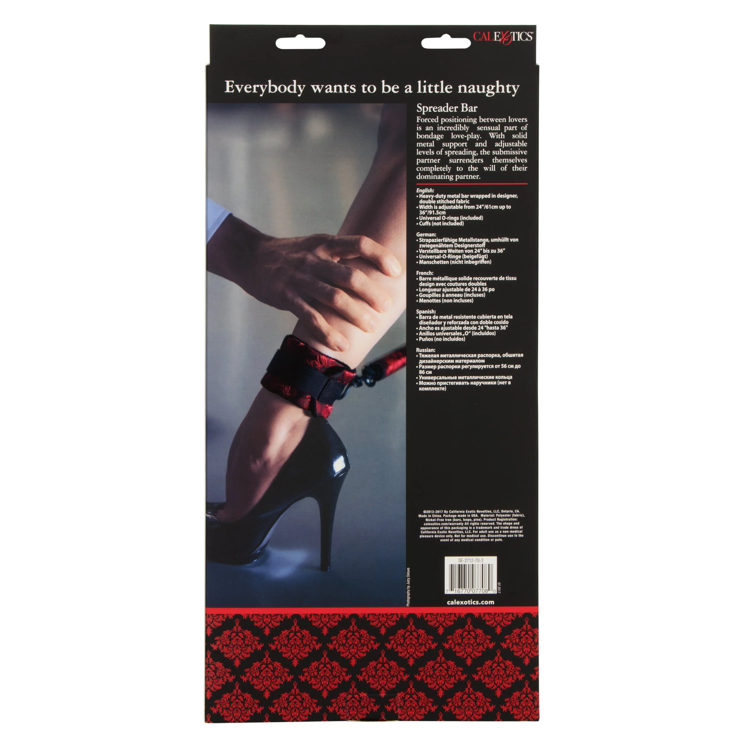 Scandal Spreader Bar Metal Restraint With O-Rings