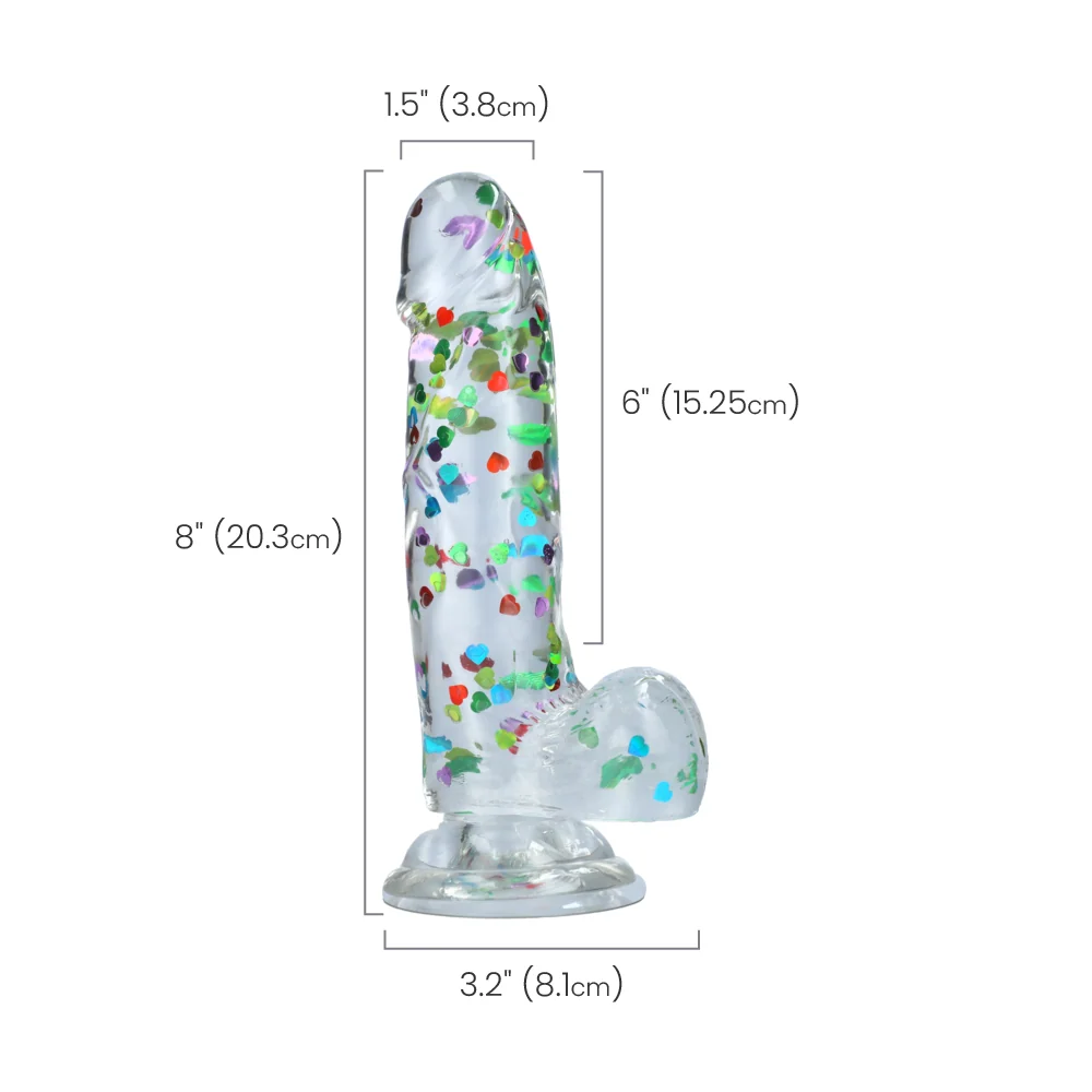 Naughty Bits® I Love Dick Heart-Filled Dong with Suction Cup Base