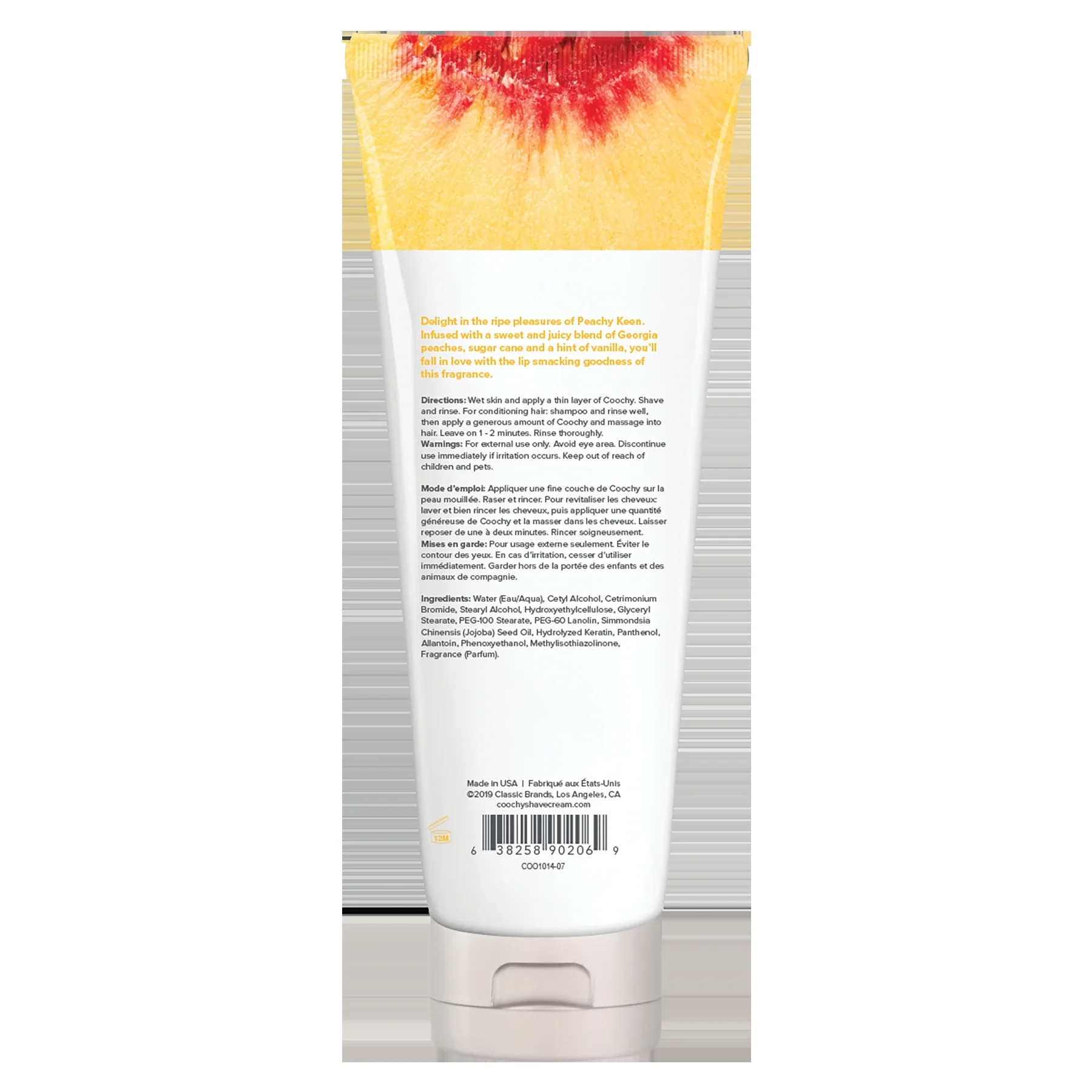 Coochy Shave Cream Peachy Keen with Georgia Peaches, Sugar Cane and Vanilla