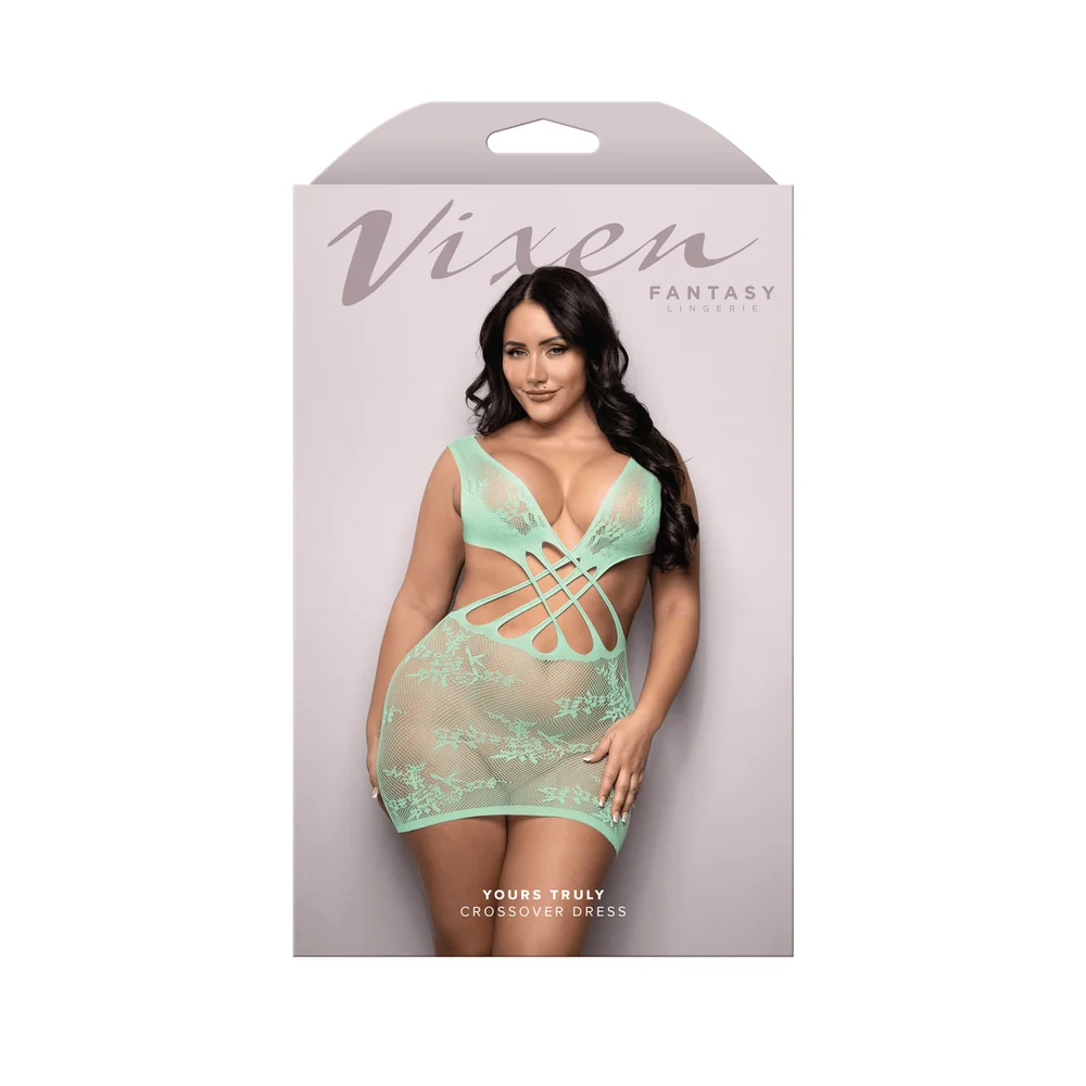 Yours Truly Strappy Floral Knit Crossover Dancewear Dress