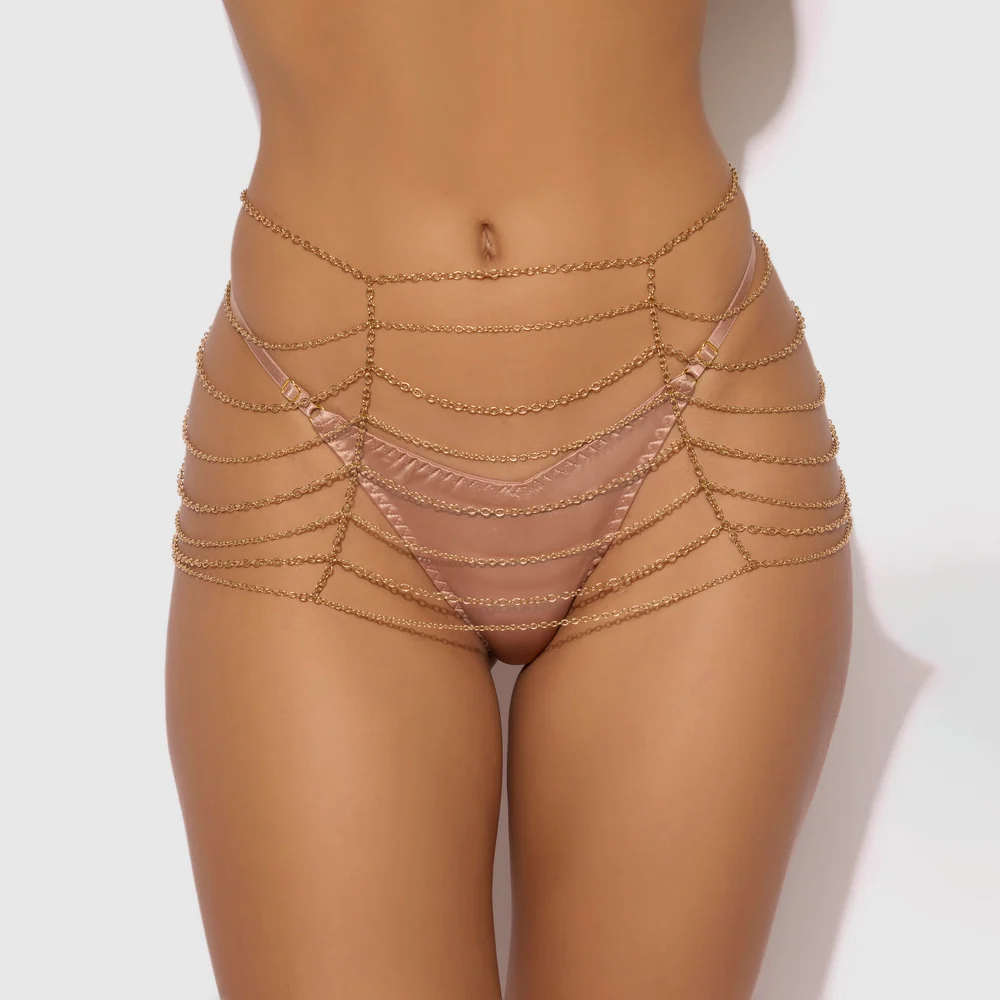 House of Desire Chain Draped Skirt for Layered Showgirl Lingerie Looks
