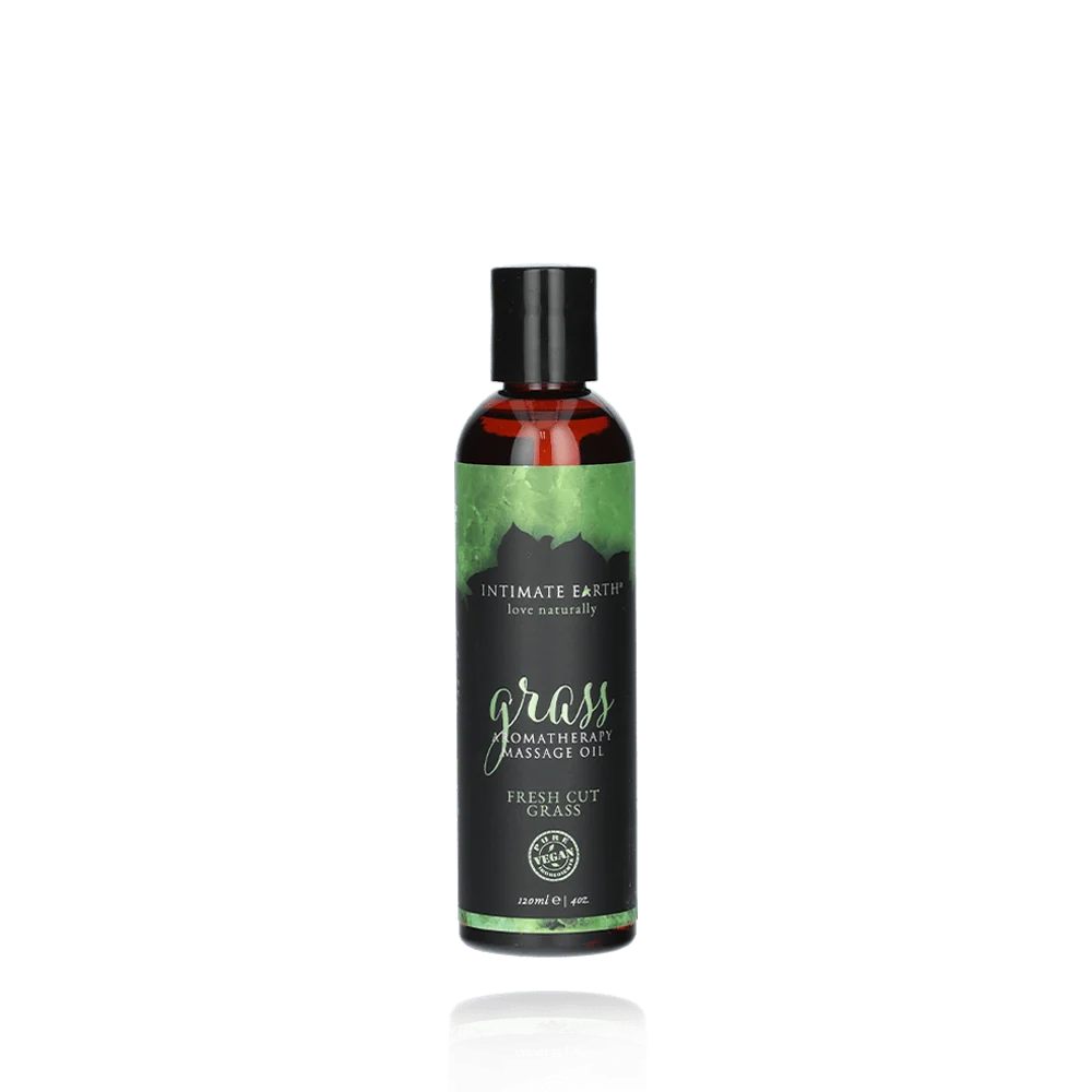 Intimate Earth Massage Oil in Fresh Cut Grass Scent