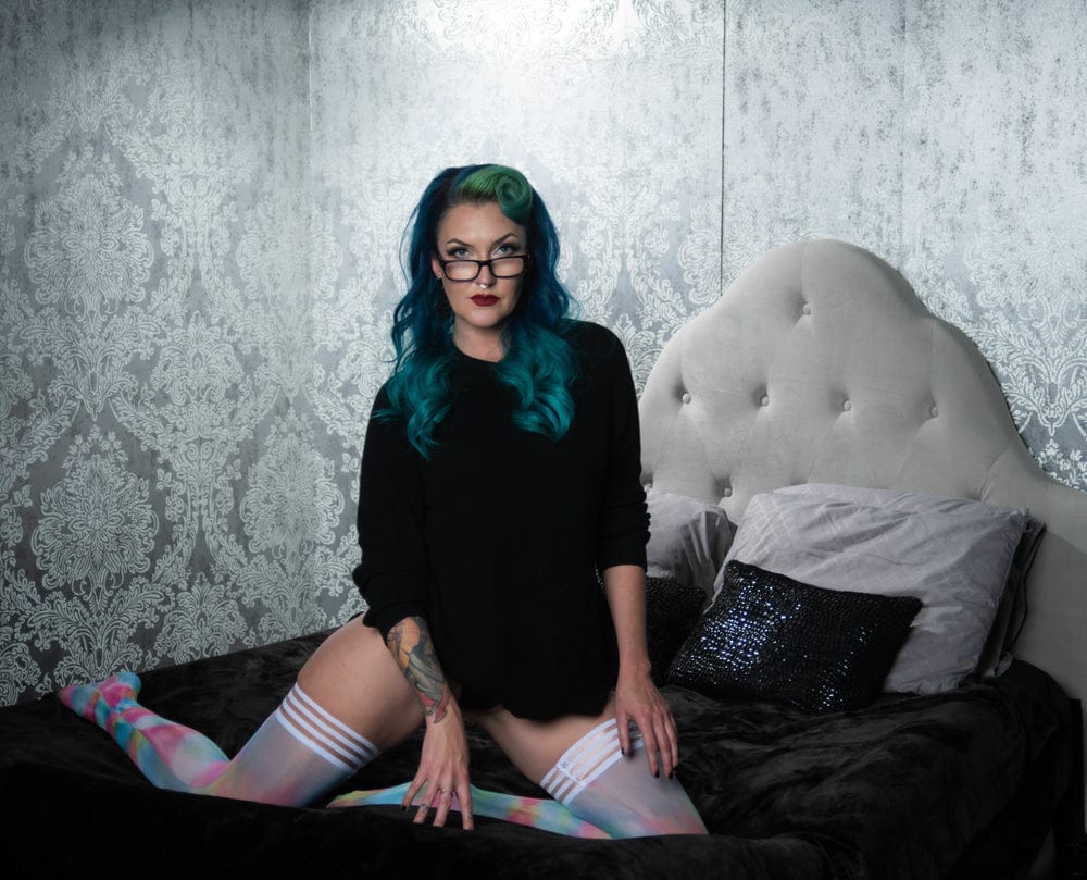 Kix'ies Camo Print Thigh High Stockings With No-Slip Grip