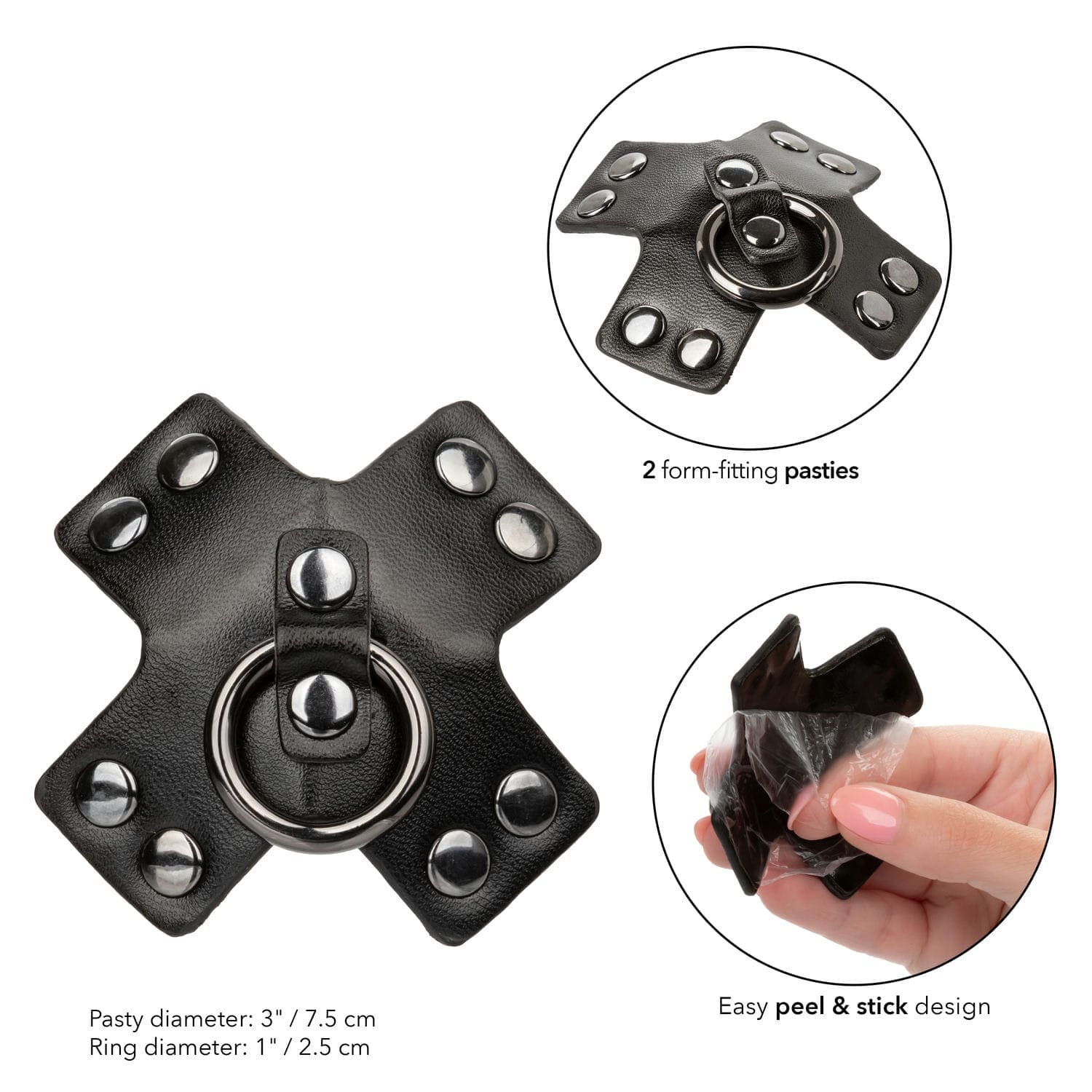 Euphoria Collection O-Ring Pasties Reusable Pair with Rivets