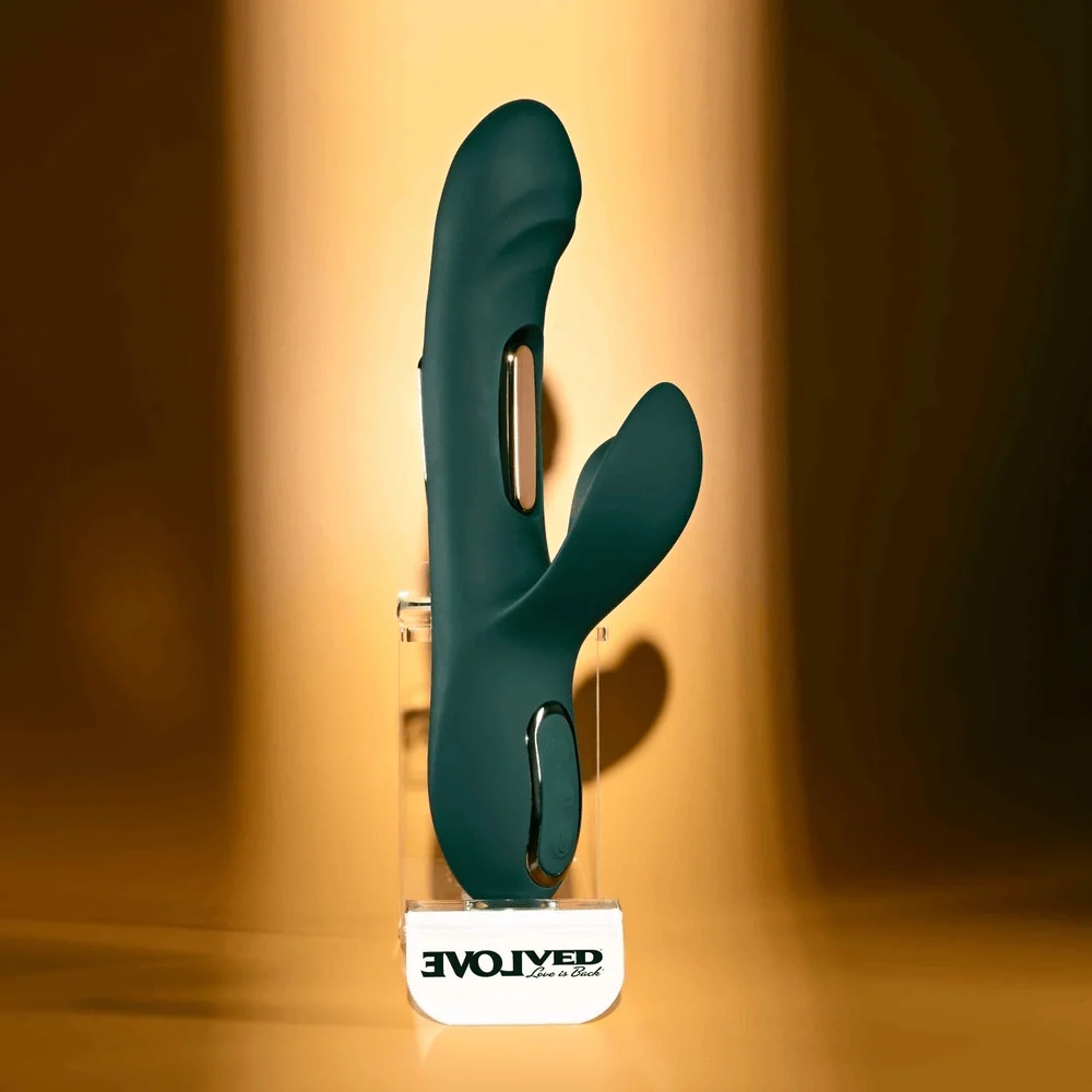 Evolved Heart of Gold Tapping Rabbit Vibrator with Gold Bars