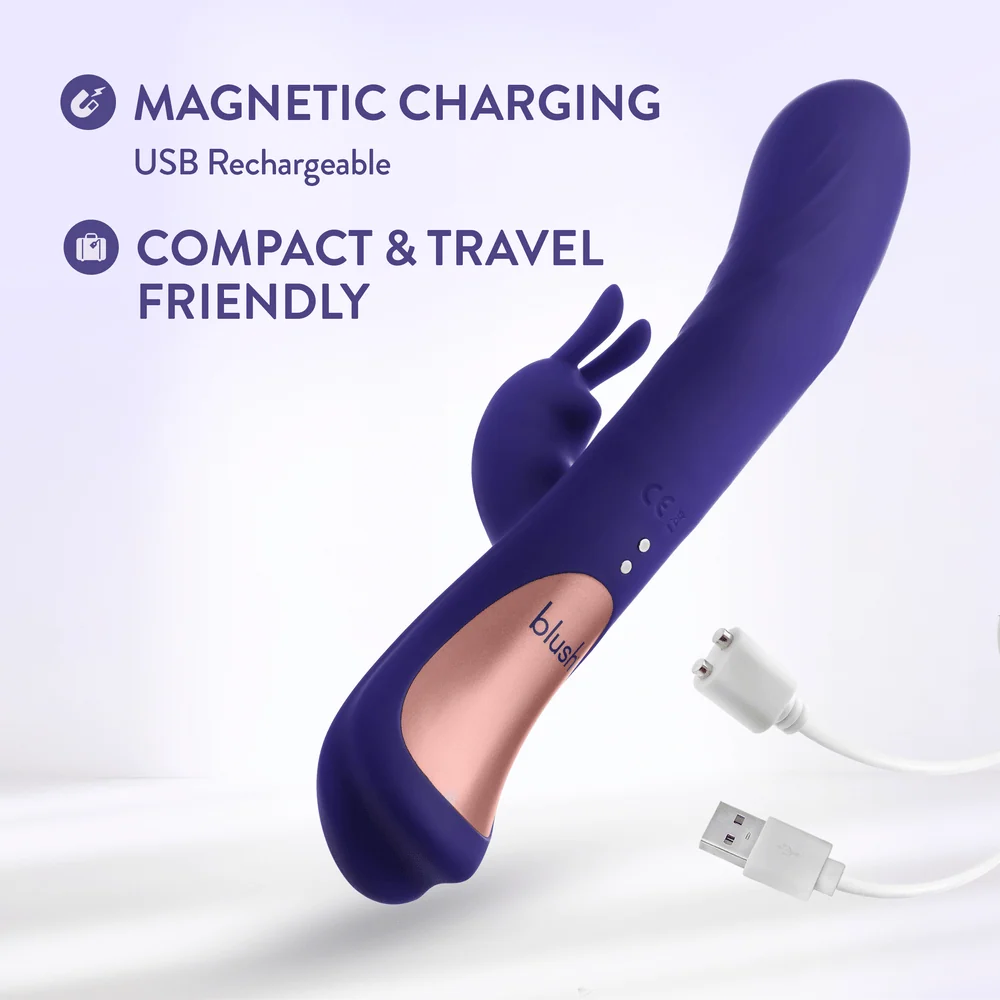 Blush Harper Midnight Rabbit Vibrator with Come-Hither G-Spot Motion