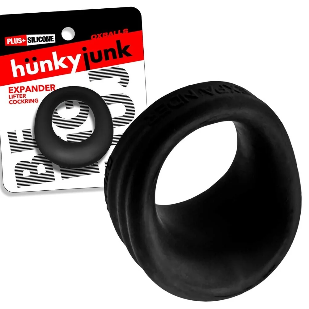 Oxballs Hunky Junk Black Expander Silicone Cock Ring