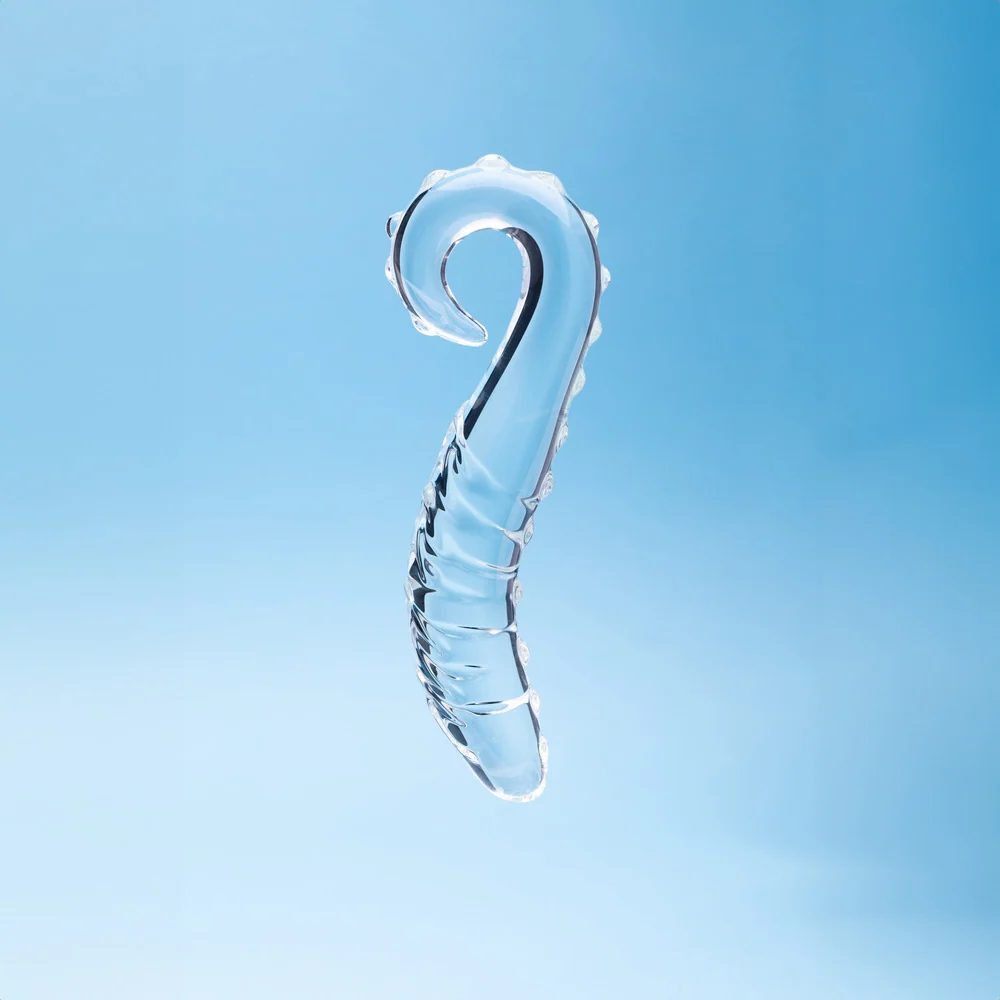 Clarity Hera's Tempest 5.5-Inch Glass Dildo with Sculptural Circular Handle